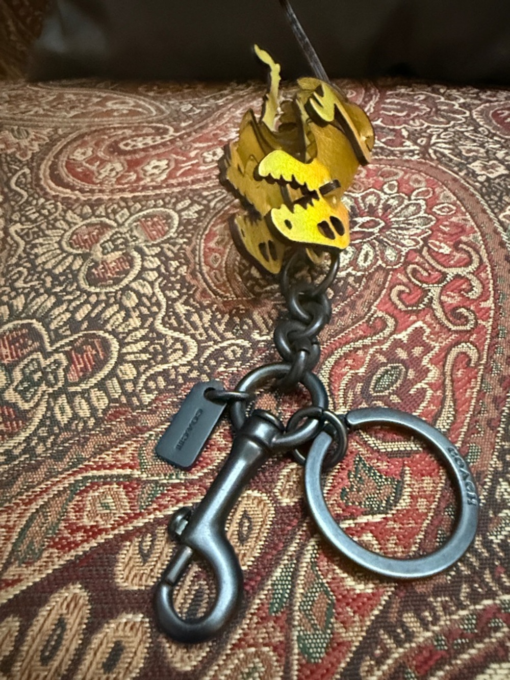 Coach Rexy Keychain Charm in metallic gold - Picture 3 of 7